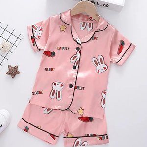 2pcs Girls Pajamas Family Outfit - Easter Cartoon Bunny